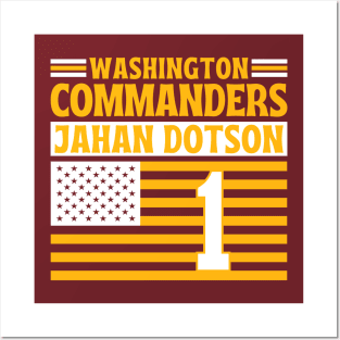 Washington Commanders Dotson 1 American Flag Football Posters and Art